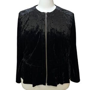 INC Crushed Velvet Peplum Jacket